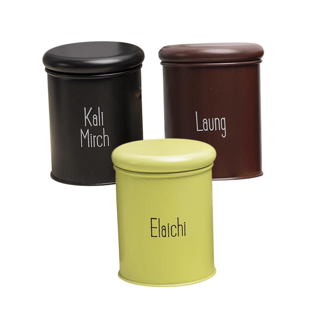 IRON ROUND KITCHEN CONTAINER (MULTI-COLOR) SET OF 3
